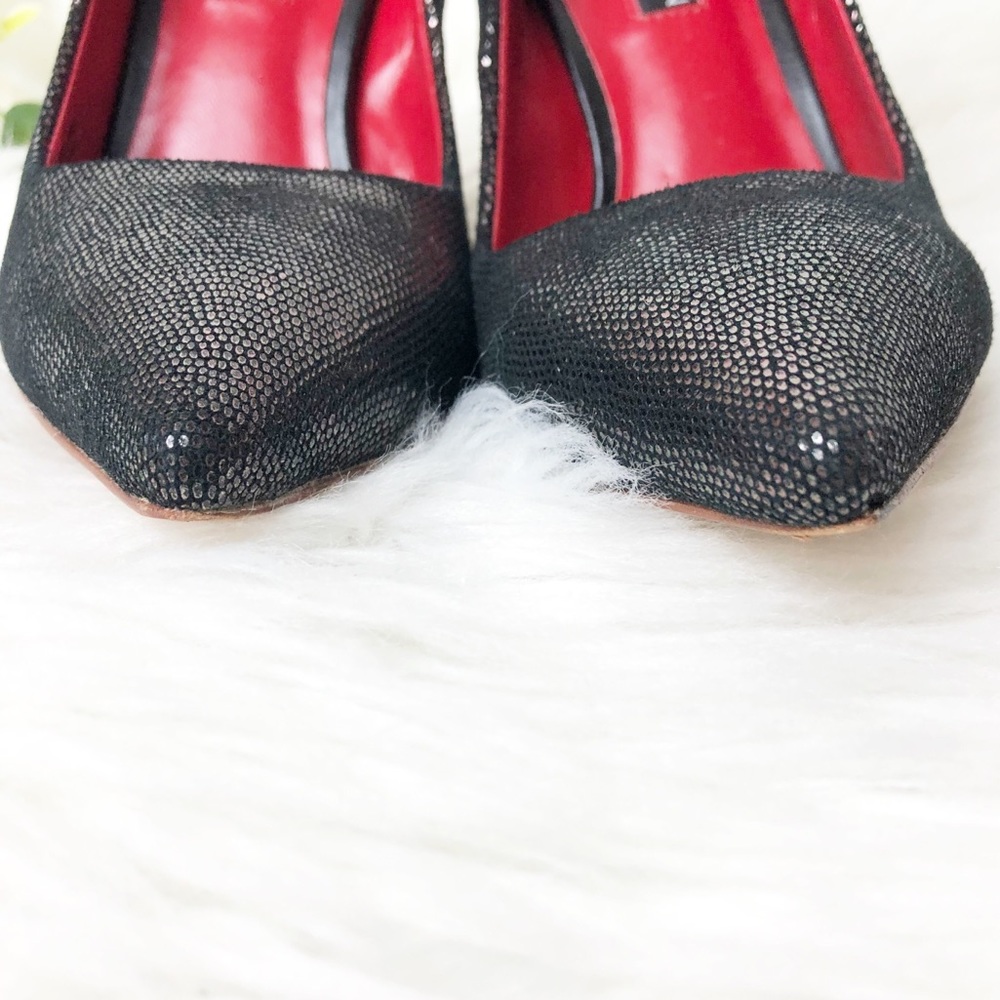 Charles Jourdan Clare Metallic Black Stilettos - Picture 4 of 14
